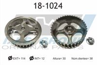 IJS GROUP 181024 - Número de dientes: 38<br>Altura [mm]: 30<br>Diámetro interior [mm]: 12<br>Diámetro exterior [mm]: 114<br>Distribución del motor: Correa dentada<br>