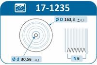 GATES TVD1135 - Código de motor: EBT(55263087)<br>Variante de equipamiento: EBT(55263087)<br>para OE N°: 46353191<br>poleas - Ø [mm]: 169,3<br>Altura 1 [mm]: 28,9<br>Altura 2 [mm]: 35,5<br>Peso [kg]: 1,8<br>