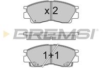 BREMSI BP2453 - Sistema de frenos: AKEBONO<br>Lado de montaje: Eje trasero<br>Altura [mm]: 41,1<br>Longitud [mm]: 107,8<br>Espesor [mm]: 15,5<br>Número de WVA: 21706<br>Número de WVA: 21707<br>Número de WVA: 21708<br>