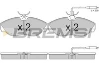 BREMSI BP2614 - Lado de montaje: Eje trasero<br>año construcción desde: 09/2001<br>Frenos: para vehículos con freno de disco en eje trasero<br>Ancho [mm]: 110<br>Espesor [mm]: 20<br>Altura [mm]: 50<br>Contacto avisador de desgaste: excl. contacto de avisador de desgaste<br>Artículo complementario/Información complementaria: con accesorios<br>Sistema de frenos: Brembo<br>Artículo complementario / información complementaria 2: con tornillos pinza freno<br>Número de WVA: 23921<br>