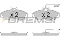 BREMSI BP2615 - Sistema de frenos: LUCAS GIRLING<br>Lado de montaje: Eje delantero<br>Altura [mm]: 59<br>Longitud [mm]: 144,9<br>Espesor [mm]: 19,5<br>Número de WVA: 21627<br>Número de WVA: 21628<br>Número de WVA: 21660<br>Número de WVA: 21797<br>Número de WVA: 21798<br>Contacto avisador de desgaste: con contacto avisador de desgaste<br>Número de indicadores de desgaste [por eje]: 2<br>Longitud contacto de aviso [mm]: 200<br>