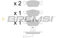 BREMSI BP2666 - Lado de montaje: Eje delantero<br>Ancho [mm]: 156<br>Espesor [mm]: 18<br>Altura [mm]: 53<br>Contacto avisador de desgaste: con contacto avisador de desgaste<br>Artículo complementario/Información complementaria: sin accesorios<br>Sistema de frenos: Teves<br>Longitud contacto de aviso [mm]: 196<br>Artículo complementario / información complementaria 2: con clip de émbolo<br>Número de indicadores de desgaste [por eje]: 1<br>Número de WVA: 21927<br>Número de WVA: 21928<br>Número de WVA: 21929<br>