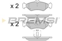 BREMSI BP2688 - Sistema de frenos: ATE<br>Lado de montaje: Eje delantero<br>Altura [mm]: 64,9<br>Longitud [mm]: 156,5<br>Espesor [mm]: 20,5<br>Número de WVA: 21576<br>Número de WVA: 21577<br>