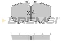 BREMSI BP3025 - Lado de montaje: Eje delantero<br>Ancho [mm]: 163<br>Espesor [mm]: 21<br>Altura [mm]: 67<br>Contacto avisador de desgaste: preparado para indicador desgaste<br>Artículo complementario/Información complementaria: con accesorios<br>Sistema de frenos: Brembo<br>Artículo complementario / información complementaria 2: con tornillos pinza freno<br>Número de WVA: 29229<br>