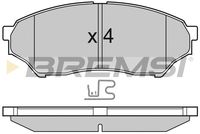 BREMSI BP3036 - Sistema de frenos: AKEBONO<br>Lado de montaje: Eje trasero<br>Altura [mm]: 39,3<br>Longitud [mm]: 103<br>Espesor [mm]: 15,6<br>Número de WVA: 23608<br>Número de WVA: 23609<br>Número de WVA: 23610<br>