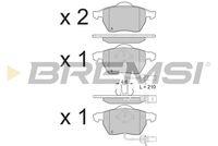 BREMSI BP3071 - Ancho [mm]: 156,3<br>Altura [mm]: 74,1<br>Espesor [mm]: 20,6<br>Tipo de eje: Front<br>Sistema de frenos: ATE<br>Contacto avisador de desgaste: con contacto avisador de desgaste<br>Material: cerámica<br>Lado de montaje: Eje delantero<br>Lado de montaje: Eje trasero<br>