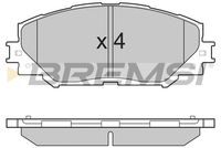 BREMSI BP3251 - Sistema de frenos: AKEBONO<br>Lado de montaje: Eje delantero<br>Altura [mm]: 57<br>Longitud [mm]: 146,4<br>Espesor [mm]: 17,6<br>Número de WVA: 24337<br>