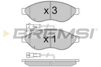 BREMSI BP3285TR - Sistema de frenos: BREMBO<br>Lado de montaje: Eje delantero<br>Altura [mm]: 61,5<br>Longitud [mm]: 169,1<br>Espesor [mm]: 19,2<br>Número de WVA: 24469<br>Número de WVA: 24468<br>Contacto avisador de desgaste: con contacto avisador de desgaste<br>Número de indicadores de desgaste [por eje]: 1<br>Longitud contacto de aviso [mm]: 155<br>