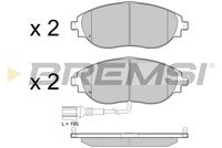 BREMSI BP3474 - Sistema de frenos: BOSCH<br>Lado de montaje: Eje trasero<br>Altura [mm]: 53,4<br>Longitud [mm]: 109,3<br>Espesor [mm]: 17,7<br>Número de WVA: 24563<br>