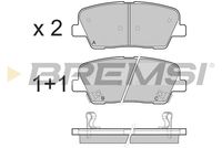 BREMSI BP3435 - Sistema de frenos: MANDO<br>Lado de montaje: Eje trasero<br>Altura [mm]: 47<br>Longitud [mm]: 118,6<br>Espesor [mm]: 15,6<br>Número de WVA: 24488<br>Número de WVA: 24489<br>Número de WVA: 24490<br>