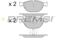 BREMSI BP3451 - Sistema de frenos: TRW<br>Lado de montaje: Eje trasero<br>Altura [mm]: 65,6<br>Altura 1 [mm]: 73,8<br>Longitud [mm]: 116<br>Espesor [mm]: 18<br>Número de WVA: 24703<br>Número de WVA: 24704<br>