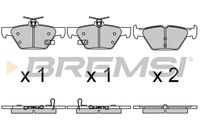 BREMSI BP3729 - Sistema de frenos: AKEBONO<br>Lado de montaje: Eje trasero<br>Altura [mm]: 37,5<br>Longitud [mm]: 110,5<br>Espesor [mm]: 13,8<br>Número de WVA: 24271<br>Número de WVA: 24272<br>