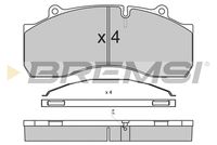 BREMSI BP7308 - Sistema de frenos: KNORR<br>Lado de montaje: Eje delantero<br>Lado de montaje: Eje trasero<br>Altura [mm]: 109,5<br>Longitud [mm]: 247,6<br>Espesor [mm]: 30<br>Número de WVA: 29059<br>Número de WVA: 29061<br>Número de WVA: 29087<br>Número de WVA: 29108<br>