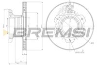 BREMSI CD5209V - Diámetro exterior [mm]: 304<br>Altura [mm]: 120<br>Tipo de disco de frenos: ventilado<br>Espesor de disco de frenos [mm]: 30<br>Espesor mínimo [mm]: 27,75<br>Número de orificios: 6<br>Lado de montaje: Eje trasero<br>