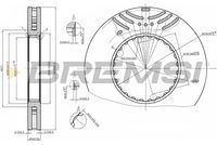 BREMSI CD5259V - Lado de montaje: Eje delantero<br>Lado de montaje: Eje trasero<br>Diámetro exterior [mm]: 435<br>Altura [mm]: 45<br>Número de orificios: 1<br>Espesor mínimo [mm]: 41<br>Tipo de disco de frenos: macizo<br>Diámetro de centrado [mm]: 223<br>Espesor de disco de frenos [mm]: 45<br>Sistema de frenos: MER D-DUCO<br>