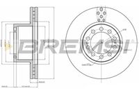 BREMSI CD5323V - Lado de montaje: Eje delantero<br>Tipo de disco de frenos: ventilación interna<br>Espesor de disco de frenos [mm]: 45<br>Número de orificios: 10<br>Altura [mm]: 144<br>Diámetro de centrado [mm]: 131<br>Diámetro exterior [mm]: 430<br>Procesamiento: altamente carbonizado<br>Espesor mínimo [mm]: 37<br>