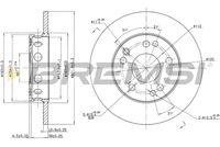 BREMSI CD6053S - Lado de montaje: Eje delantero<br>Tipo de disco de frenos: ventilación interna<br>Espesor de disco de frenos [mm]: 22<br>Número de orificios: 5<br>Artículo complementario / información complementaria 2: con tornillos<br>Altura [mm]: 45<br>Diámetro de centrado [mm]: 67<br>Diámetro exterior [mm]: 262<br>Espesor mínimo [mm]: 19,4<br>Par apriete [Nm]: 120<br>