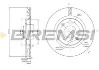 BREMSI CD6192V - Lado de montaje: Eje delantero<br>Diámetro exterior [mm]: 266<br>Espesor de disco de frenos [mm]: 10<br>Espesor mínimo [mm]: 8<br>Tipo de disco de frenos: macizo<br>Número de orificios: 4<br>Par apriete [Nm]: 85<br>