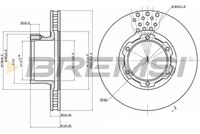 BREMSI CD6632V - Diámetro exterior [mm]: 324<br>Altura [mm]: 120<br>Tipo de disco de frenos: ventilado<br>Espesor de disco de frenos [mm]: 30<br>Espesor mínimo [mm]: 27,75<br>Número de orificios: 6<br>Lado de montaje: Eje trasero<br>