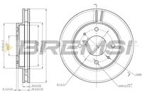 BREMSI CD6741V - Lado de montaje: Eje delantero<br>año construcción desde: 03/1999<br>Tipo de disco de frenos: ventilación interna<br>Espesor de disco de frenos [mm]: 24<br>Número de orificios: 4<br>Altura [mm]: 46<br>Diámetro de centrado [mm]: 69<br>Diámetro exterior [mm]: 281<br>Superficie: revestido<br>Espesor mínimo [mm]: 21,5<br>Par apriete [Nm]: 108<br>