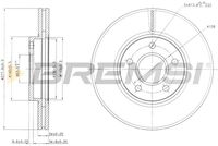 BREMSI CD7172V - Lado de montaje: Eje delantero<br>Carga útil: para carga útil aumentada<br>Tipo de disco de frenos: perforado/ventil. int.<br>Espesor de disco de frenos [mm]: 25<br>Número de orificios: 5<br>Altura [mm]: 49<br>Diámetro de centrado [mm]: 64<br>Diámetro exterior [mm]: 320<br>Procesamiento: altamente carbonizado<br>Superficie: revestido<br>Espesor mínimo [mm]: 23,5<br>