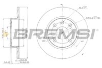 BREMSI CD7283S - Lado de montaje: Eje delantero<br>Diámetro exterior [mm]: 260<br>Espesor de disco de frenos [mm]: 24<br>Espesor mínimo [mm]: 21<br>Tipo de disco de frenos: ventilado<br>Número de orificios: 4<br>Par apriete [Nm]: 11<br>Color: negro<br>Superficie: barnizado<br>