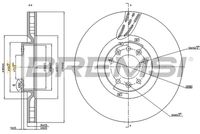 BREMSI CD7319V - Lado de montaje: Eje delantero<br>Tipo de disco de frenos: perforado/ventil. int.<br>Espesor de disco de frenos [mm]: 28<br>Número de orificios: 5<br>Artículo complementario / información complementaria 2: con tornillos<br>Altura [mm]: 48<br>Diámetro de centrado [mm]: 71<br>Diámetro exterior [mm]: 303,5<br>Procesamiento: altamente carbonizado<br>Superficie: revestido<br>Espesor mínimo [mm]: 26,5<br>