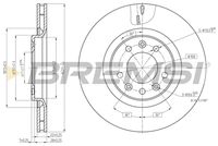 BREMSI CD7326V - Diámetro de centrado [mm]: 71<br>Número de orificios: 5<br>Espesor mínimo [mm]: 26<br>Espesor de disco de frenos [mm]: 28<br>Tipo de disco de frenos: ventilación interna<br>Altura [mm]: 54<br>Diámetro exterior [mm]: 304<br>Lado de montaje: Eje delantero<br>