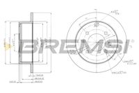 BREMSI CD7448S - Lado de montaje: Eje delantero<br>Diámetro exterior [mm]: 257<br>Espesor de disco de frenos [mm]: 22<br>Espesor mínimo [mm]: 20<br>Tipo de disco de frenos: ventilado<br>Número de orificios: 4<br>Par apriete [Nm]: 11<br>Color: negro<br>Superficie: barnizado<br>