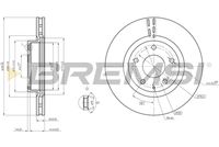 BREMSI CD8465V - Lado de montaje: Eje delantero<br>Tipo de disco de frenos: perforado/ventil. int.<br>Espesor de disco de frenos [mm]: 25<br>Número de orificios: 5<br>Altura [mm]: 52<br>Diámetro de centrado [mm]: 68<br>Diámetro exterior [mm]: 295<br>Superficie: revestido<br>Espesor mínimo [mm]: 23,5<br>