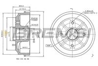 BREMBO 14709310 - año construcción hasta: 12/2006<br>Lado de montaje: Eje trasero<br>Diámetro interior de tambor de freno [mm]: 203<br>Diámetro exterior del tambor de freno [mm]: 247<br>H tamb. freno interna [mm]: 46<br>H tamb. freno total [mm]: 71,5<br>corona de agujeros - Ø [mm]: 108<br>Número de orificios: 4<br>Diámetro de centrado [mm]: 51,98<br>Artículo complementario / información complementaria 2: con cojinete rueda<br>Artículo complementario / información complementaria 2: con anillo sensor ABS<br>