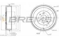 BREMBO 14712720 - año construcción desde: 10/1996<br>Lado de montaje: Eje trasero<br>Diámetro interior de tambor de freno [mm]: 228,3<br>Diámetro exterior del tambor de freno [mm]: 268<br>H tamb. freno interna [mm]: 48<br>H tamb. freno total [mm]: 61<br>corona de agujeros - Ø [mm]: 98<br>Número de orificios: 4<br>Diámetro de centrado [mm]: 59<br>