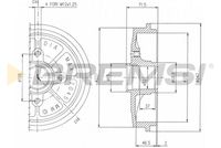 BREMBO 14709310 - año construcción hasta: 12/2006<br>Lado de montaje: Eje trasero<br>Diámetro interior de tambor de freno [mm]: 203<br>Diámetro exterior del tambor de freno [mm]: 247<br>H tamb. freno interna [mm]: 46<br>H tamb. freno total [mm]: 71,5<br>corona de agujeros - Ø [mm]: 108<br>Número de orificios: 4<br>Diámetro de centrado [mm]: 51,98<br>Artículo complementario / información complementaria 2: con cojinete rueda<br>Artículo complementario / información complementaria 2: con anillo sensor ABS<br>