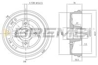 BREMBO 14775410 - Lado de montaje: Eje trasero<br>Dinámica de frenado / conducción: para vehículos con ABS<br>H tamb. freno interna [mm]: 50,5<br>Número de orificios: 4<br>Artículo complementario / información complementaria 2: sin juego cojinetes rueda<br>Artículo complementario / información complementaria 2: sin anillo sensor ABS<br>Diámetro exterior del tambor de freno [mm]: 203<br>H tamb. freno total [mm]: 76<br>Rebajado máx. tambor de freno [mm]: 204,45<br>Diámetro de montaje [mm]: 51,9<br>