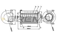 BREMSI FA0653 - Zonas climáticas: no para zonas con clima frío<br>Tipo de filtro: Cartucho filtrante<br>Diámetro exterior [mm]: 136<br>Ancho [mm]: 136<br>Altura [mm]: 221<br>Cantidad: 1<br>