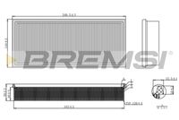 BREMSI FA1156 - Tipo de filtro: Cartucho filtrante<br>Longitud [mm]: 340<br>Ancho [mm]: 143<br>Altura [mm]: 50<br>Cantidad: 1<br>