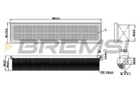 BREMSI FA0132 - Tipo de filtro: Cartucho filtrante<br>Longitud [mm]: 356<br>Ancho [mm]: 81,5<br>Altura [mm]: 59<br>