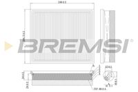 BREMSI FA0213 - Tipo de filtro: Cartucho filtrante<br>Longitud [mm]: 239,4<br>Ancho [mm]: 205<br>Altura [mm]: 57<br>Cantidad: 1<br>