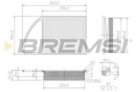 BREMSI FA0216 - Código de motor: 9HL<DV6C><br>año construcción desde: 03/2012<br>año construcción hasta: 12/2015<br>Tipo de filtro: Cartucho filtrante<br>Longitud [mm]: 348<br>Ancho [mm]: 205<br>Altura [mm]: 50<br>Cantidad: 1<br>