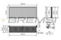 BREMSI FA0531 - año construcción hasta: 05/2012<br>Tipo de filtro: Cartucho filtrante<br>Longitud [mm]: 345,5<br>Ancho [mm]: 147,5<br>Altura [mm]: 70<br>