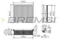 BREMSI FA0598 - año construcción hasta: 05/2019<br>Tipo de filtro: Cartucho filtrante<br>Longitud [mm]: 230<br>Ancho [mm]: 205<br>Altura [mm]: 64<br>