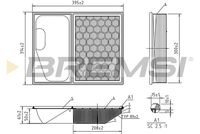 BREMSI FA0641 - Tipo de filtro: Cartucho filtrante<br>Longitud [mm]: 399,5<br>Ancho [mm]: 318<br>Altura [mm]: 61<br>