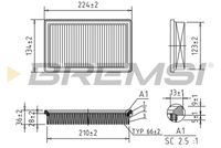 BREMSI FA1023 - año construcción hasta: 10/1992<br>Tipo de filtro: Cartucho filtrante<br>Longitud [mm]: 225<br>Ancho [mm]: 135<br>Altura [mm]: 41<br>Cantidad: 1<br>