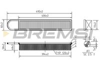 BREMSI FA1033 - Tipo de filtro: Cartucho filtrante<br>Longitud [mm]: 494,5<br>Ancho [mm]: 84,5<br>Altura [mm]: 56<br>Cantidad: 1<br>