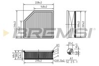 BREMSI FA1035 - Tipo de filtro: Cartucho filtrante<br>Longitud [mm]: 226<br>Ancho [mm]: 211<br>Altura [mm]: 73<br>Cantidad: 1<br>