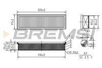 BREMSI FA1051 - Longitud [mm]: 175<br>Ancho [mm]: 139<br>Altura [mm]: 73<br>Tipo de filtro: Cartucho filtrante<br>