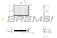 BREMSI FA1058 - Tipo de filtro: Cartucho filtrante<br>Longitud [mm]: 226<br>Ancho [mm]: 169<br>Altura [mm]: 34<br>Cantidad: 1<br>