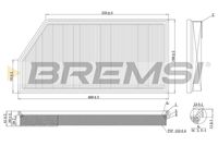 BREMSI FA1093 - Tipo de filtro: Cartucho filtrante<br>Longitud [mm]: 409,9<br>Ancho [mm]: 200,1<br>Altura [mm]: 42,3<br>