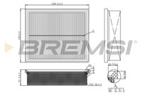 BREMSI FA1153 - Tipo de filtro: Cartucho filtrante<br>Longitud [mm]: 231<br>Ancho [mm]: 193,5<br>Altura [mm]: 58,3<br>