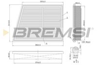 BREMSI FA1168 - año construcción desde: 02/2017<br>año construcción hasta: 06/2020<br>Tipo de filtro: Cartucho filtrante<br>Longitud [mm]: 211,5<br>Ancho [mm]: 292<br>Ancho 2 [mm]: 233<br>Altura [mm]: 51<br>